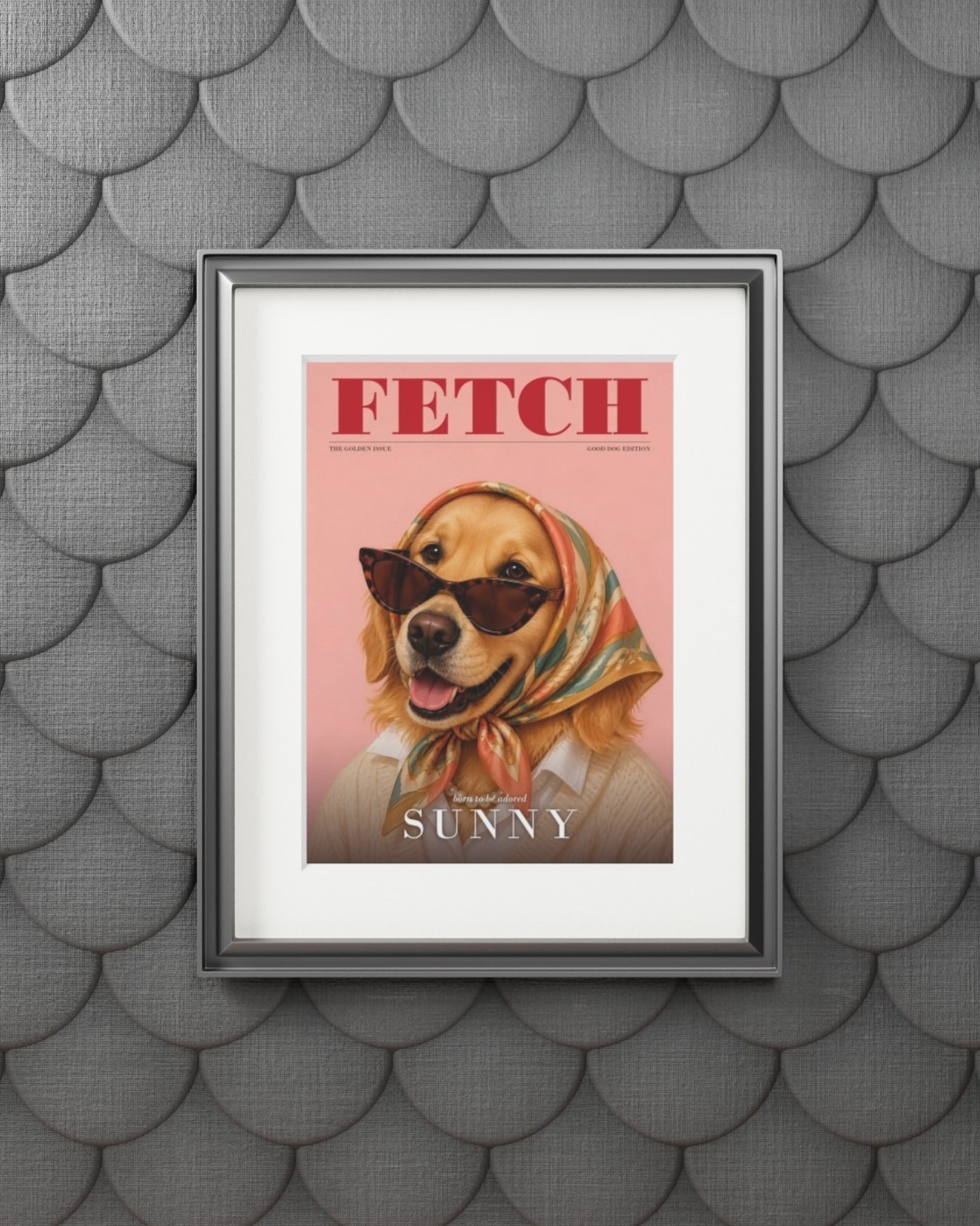 The matted print shown in a silver frame on a textured gray wall (frame not included)