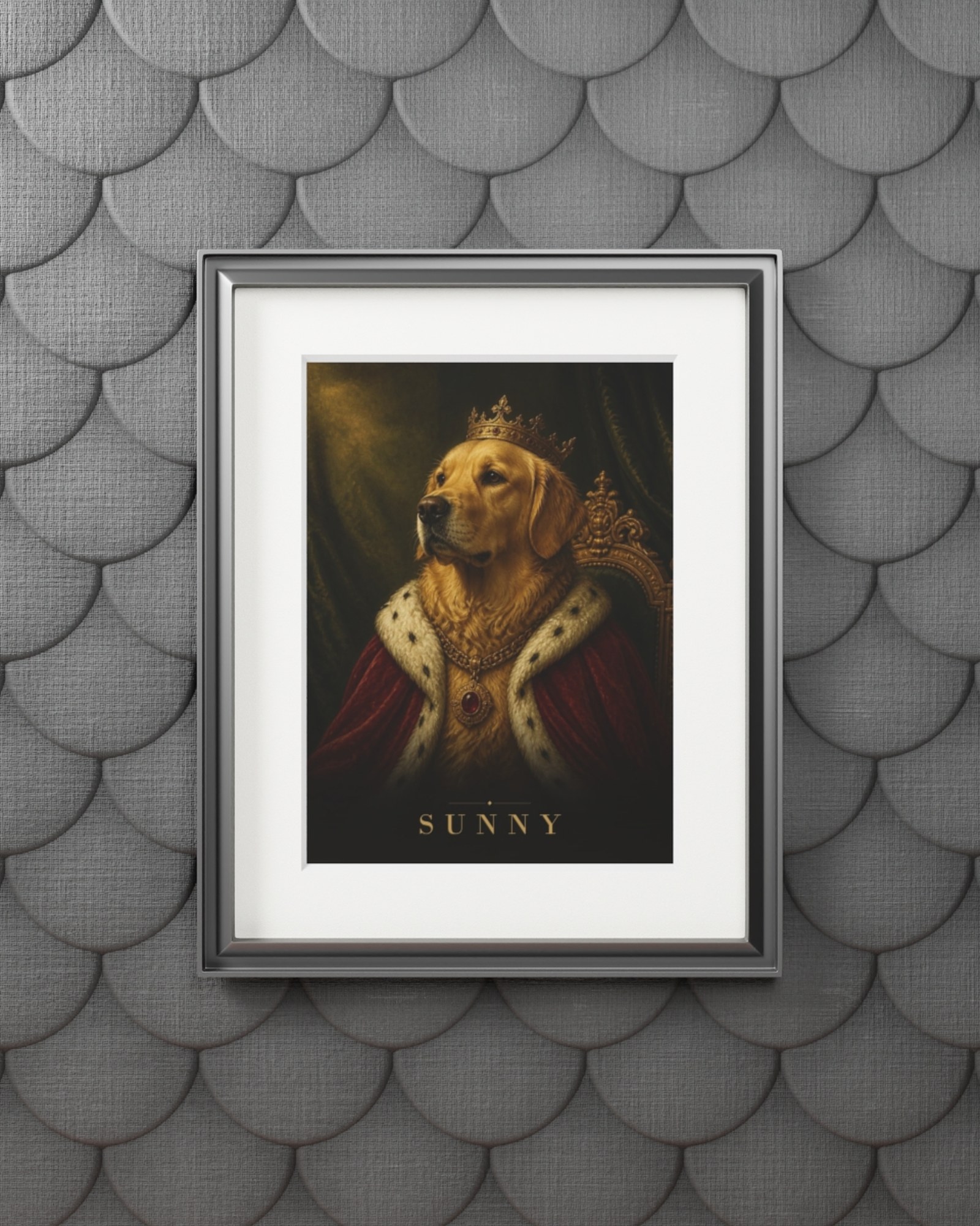The matted print shown in a silver frame on a gray wall (frame not included)
