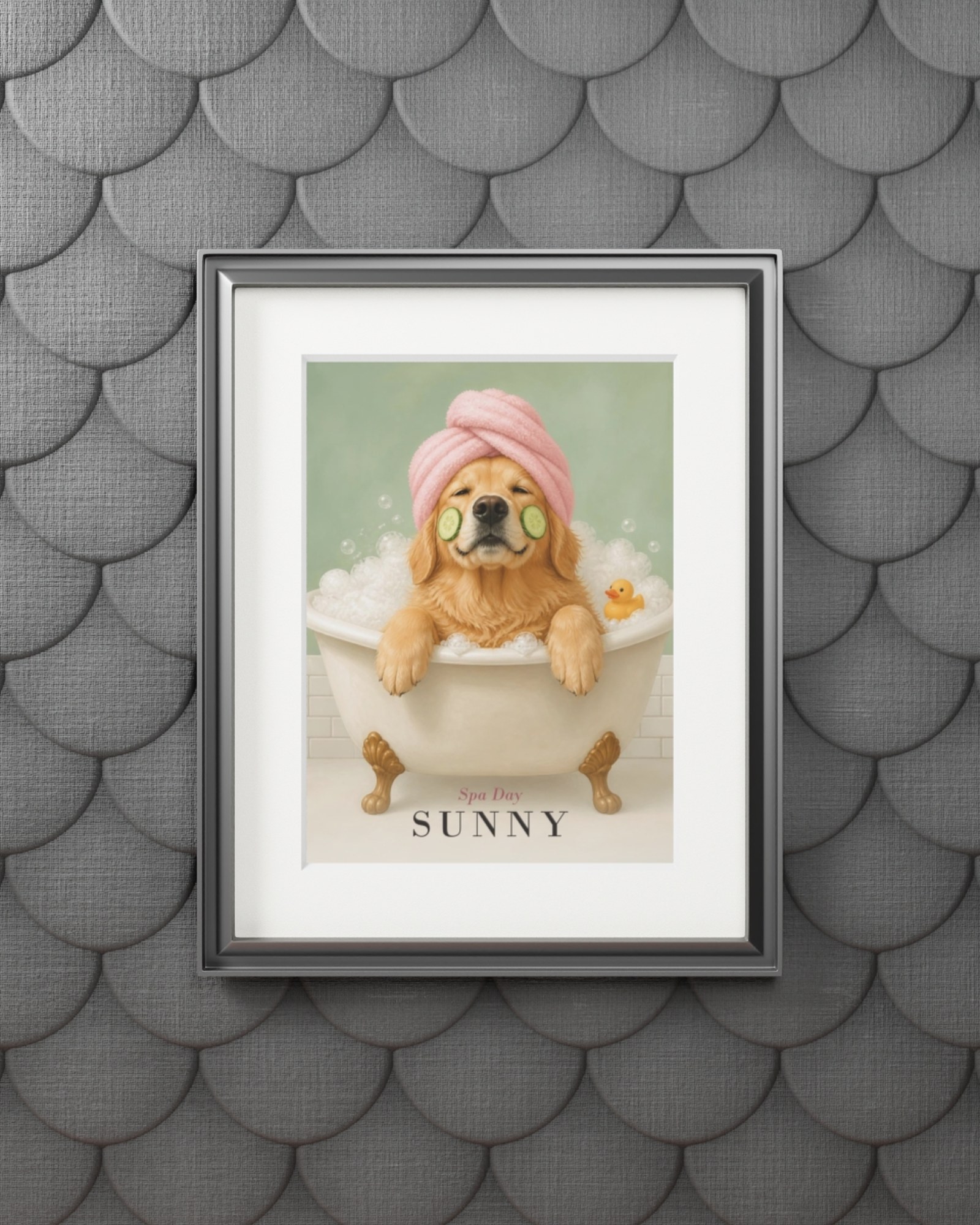 The matted print shown in a silver frame on a gray wall (frame not included)