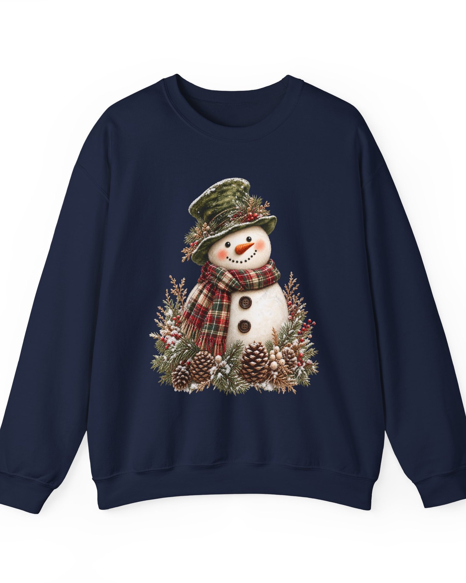 Vintage Snowman Christmas sweatshirt in navy